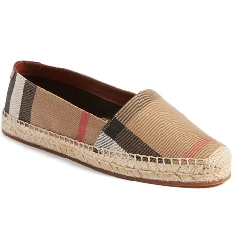 burberry checked espadrille flats